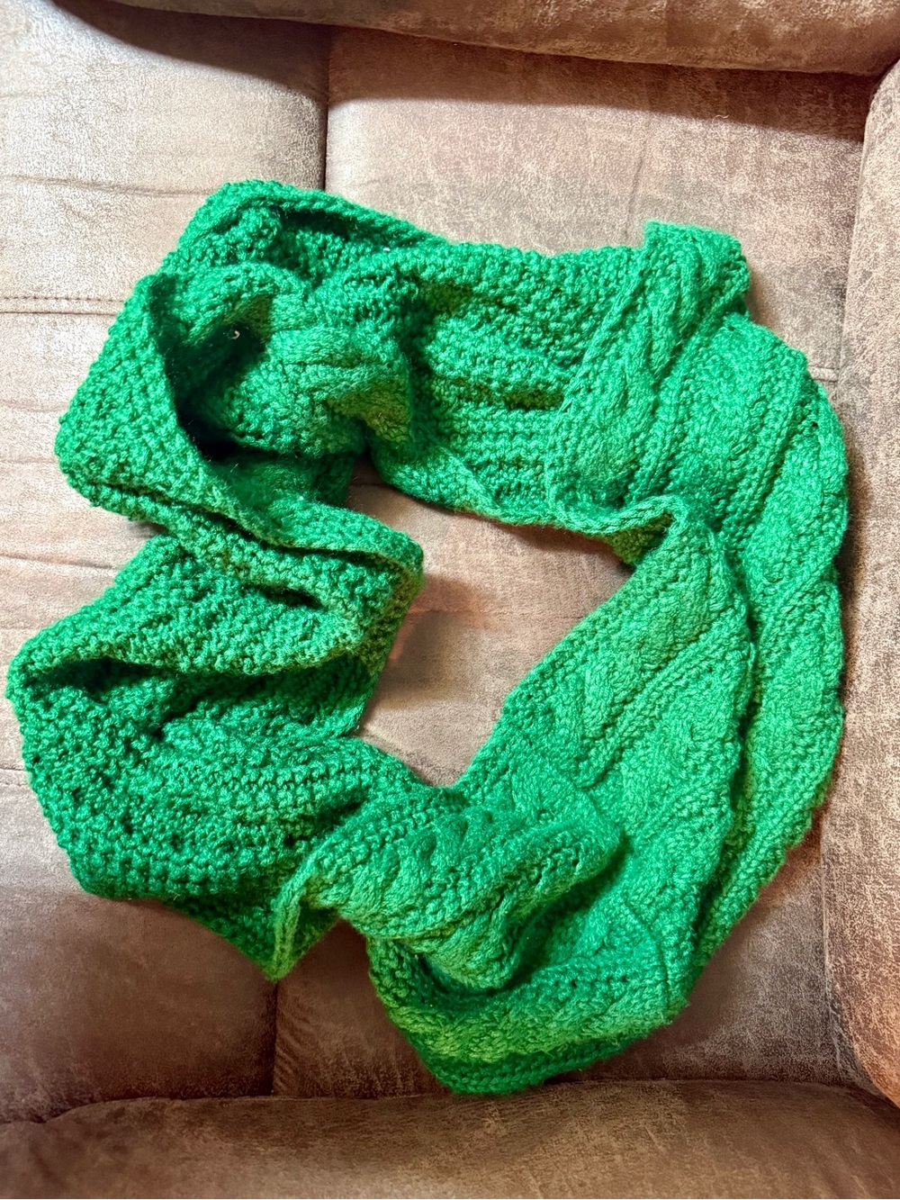 Green Knit Infinity Scarf - Women's Cozy Wrap